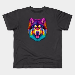 Fluffy Malamute Design Kids T-Shirt